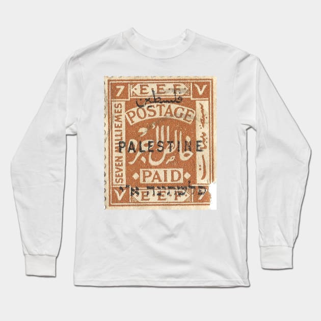 Palestine Stamp, 1920s Long Sleeve T-Shirt by rogerstrawberry